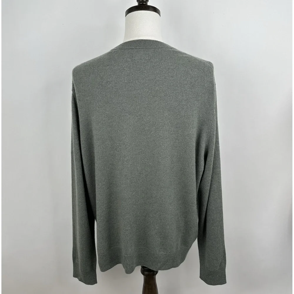 NWT Banana Republic Men's Cashmere Crew Neck Sweater XXL Heather Grey Green